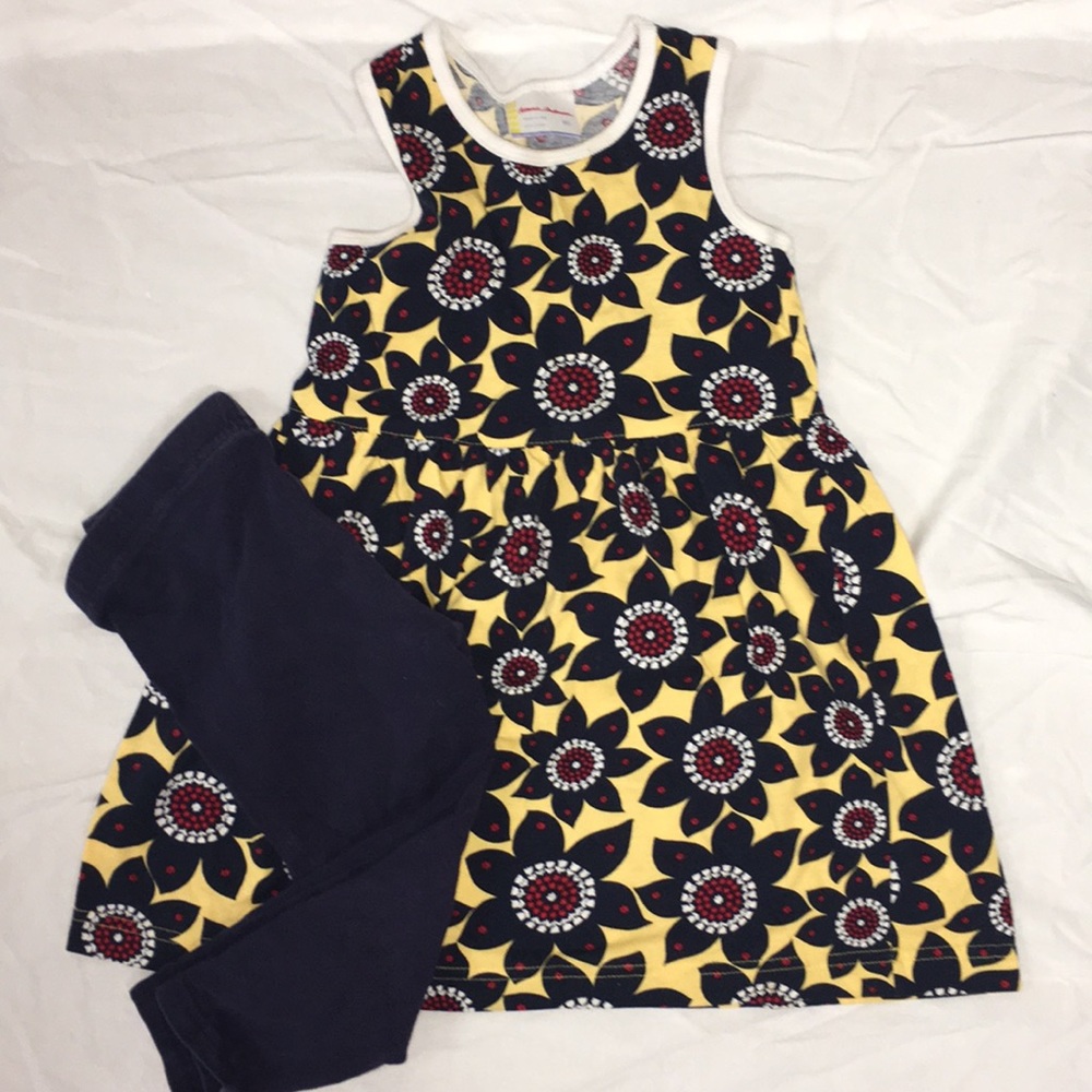 Hanna Andersson dress and leggings. Like new